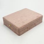 Redefine Unboxing Luxury: Custom Dusty Rose Velvet Jewelry Boxes with Gold Clasp Accents