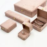 Redefine Unboxing Luxury: Custom Dusty Rose Velvet Jewelry Boxes with Gold Clasp Accents