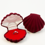 Velvet Flocked Shell-Shaped Jewelry Box Collection