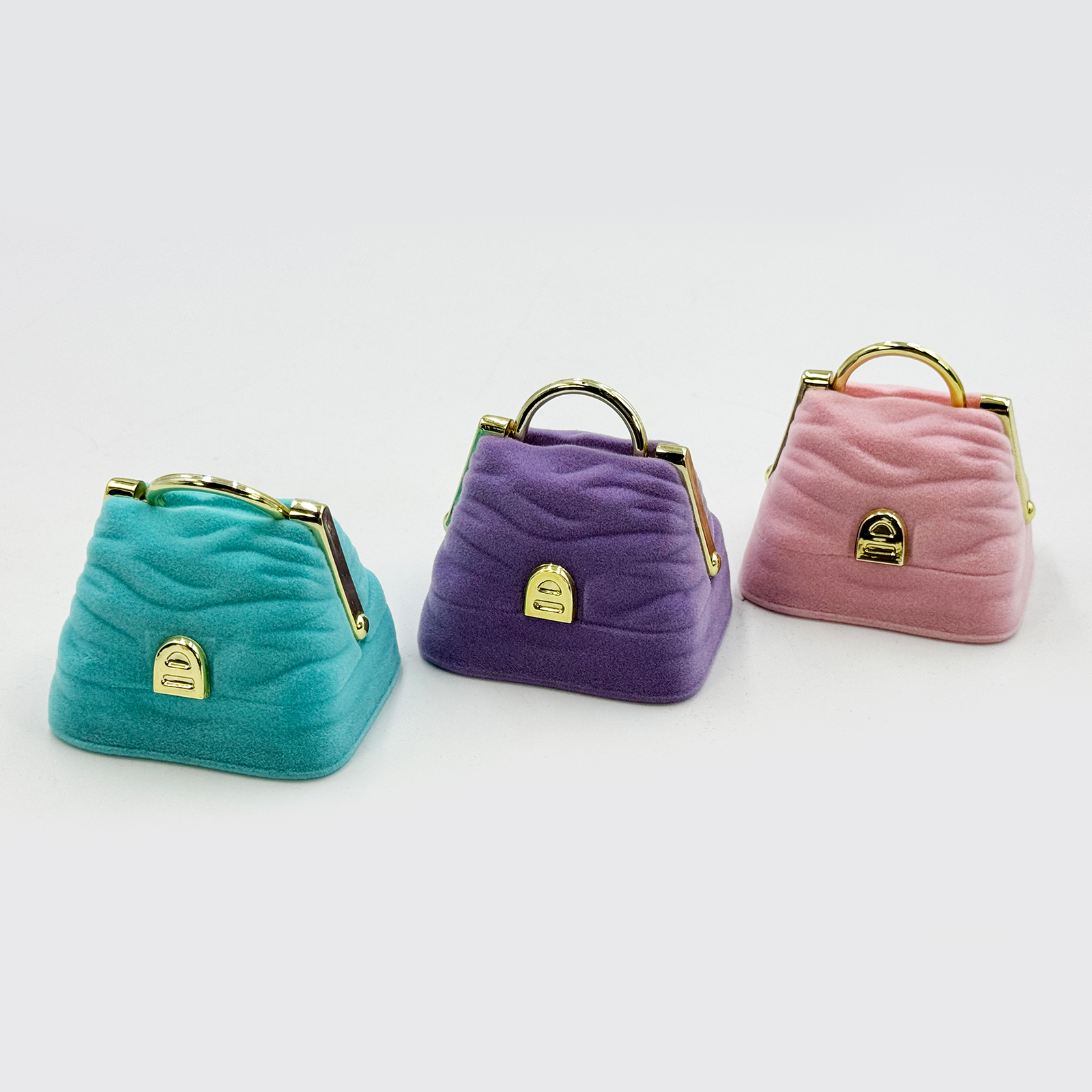 Miniature Handbag-Shaped Velvet Flocking Jewelry Box Collection