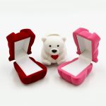 Cute Teddy Bear Shaped Velvet Flocking Jewelry Box Collection