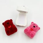 Cute Teddy Bear Shaped Velvet Flocking Jewelry Box Collection