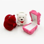 Cute Teddy Bear Shaped Velvet Flocking Jewelry Box Collection