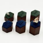 Elevate Retail Countertop Appeal with High-Gloss Cherry Mahogany Jewelry Displays