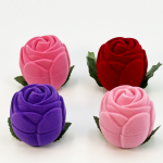 3D Blooming Rose Flocked Jewelry Box for Romantic Engagement & Gifting