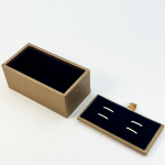 Executive Bronze Gold Textured Cufflink Presentation Box with Removable Display Tray