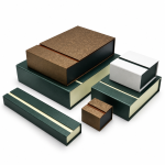 Modern Color-Block Magnetic Paper Jewelry Box Collection with Fine Textured Finish