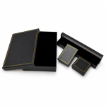 Vintage Black Paper Jewelry Box Collection with Gold Wave Foil Border