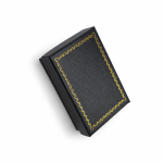 Vintage Black Paper Jewelry Box Collection with Gold Wave Foil Border