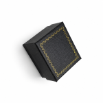 Vintage Black Paper Jewelry Box Collection with Gold Wave Foil Border