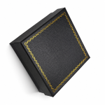 Vintage Black Paper Jewelry Box Collection with Gold Wave Foil Border
