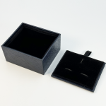 Executive Navy Blue Saffiano Leatherette Cufflink & Tie Clip Gift Box