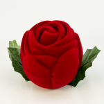 3D Blooming Rose Flocked Jewelry Box for Romantic Engagement & Gifting