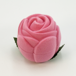 3D Blooming Rose Flocked Jewelry Box for Romantic Engagement & Gifting