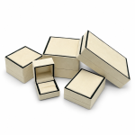 Luxurious Beige Velvet Jewelry Box Collection with Contrast Frame Details
