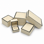 Luxurious Beige Velvet Jewelry Box Collection with Contrast Frame Details