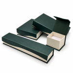 Textured Wave-Flap Two-Tone Paper Jewelry Box Set for Modern Brands
