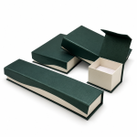 Textured Wave-Flap Two-Tone Paper Jewelry Box Set for Modern Brands