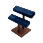 Premium Suede T-Bar Jewelry Display Stand Collection with Wooden Base