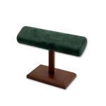 Premium Suede T-Bar Jewelry Display Stand Collection with Wooden Base