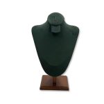 Premium Suede Bust Jewelry Display Stand Collection with Wooden Base