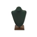 Premium Suede Bust Jewelry Display Stand Collection with Wooden Base