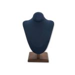 Premium Suede Bust Jewelry Display Stand Collection with Wooden Base
