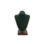Premium Suede Bust Jewelry Display Stand Collection with Wooden Base