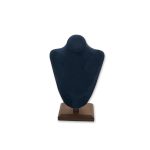 Premium Suede Bust Jewelry Display Stand Collection with Wooden Base