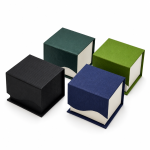 Textured Wave-Flap Two-Tone Paper Jewelry Box Set for Modern Brands