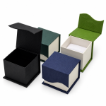 Textured Wave-Flap Two-Tone Paper Jewelry Box Set for Modern Brands