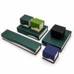 Textured Wave-Flap Two-Tone Paper Jewelry Box Set for Modern Brands