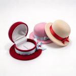 Vintage Mini Bowler Hat Plush Velvet Ring Box for Creative Gift Presentation