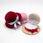 Vintage Mini Bowler Hat Plush Velvet Ring Box for Creative Gift Presentation
