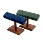 Premium Suede T-Bar Jewelry Display Stand Collection with Wooden Base