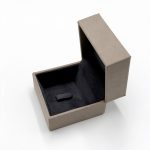 Modern Taupe Microfiber Jewelry Box Collection with Black Suede Lining