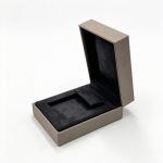 Modern Taupe Microfiber Jewelry Box Collection with Black Suede Lining