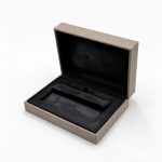 Modern Taupe Microfiber Jewelry Box Collection with Black Suede Lining