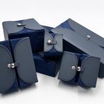 Luxury Blue Leather and Suede Double-Door Jewelry Box Collection