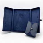 Luxury Blue Leather and Suede Double-Door Jewelry Box Collection