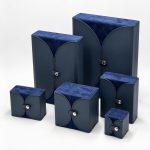 Luxury Blue Leather and Suede Double-Door Jewelry Box Collection