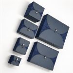 Luxury Blue Leather and Suede Double-Door Jewelry Box Collection