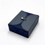 Luxury Blue Leather and Suede Double-Door Jewelry Box Collection