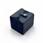 Luxury Blue Leather and Suede Double-Door Jewelry Box Collection