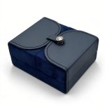 Luxury Blue Leather and Suede Double-Door Jewelry Box Collection